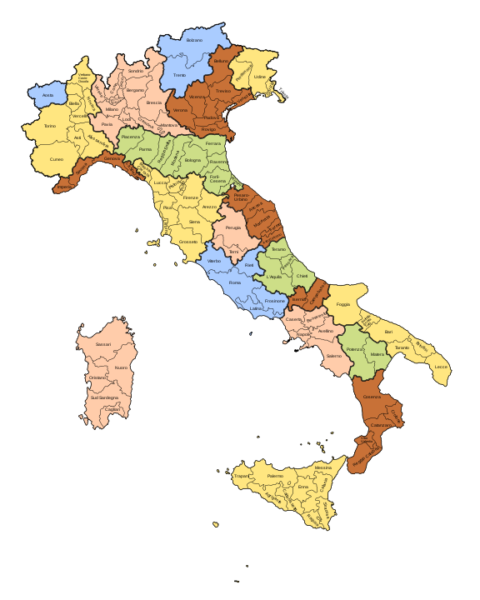 イタリアの地図